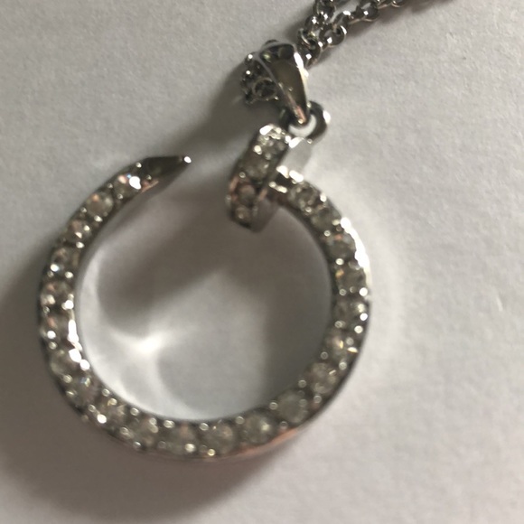 PARK LANE SILVER CRYSTAL PAVE CREST NECKLACE - Picture 8 of 9